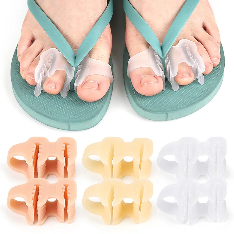 

Forefoot Pad Double-hole Duckbill Toe Separator Slippers flip-flops Foot Splitter Hallux Valgus Overlapping Toe Separator