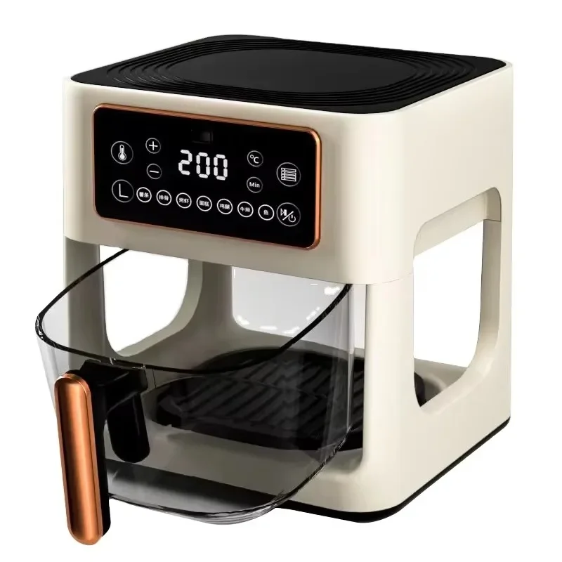 2024 Hot selling wholesale 5L6L visible glass bowl basket multifunctional electric intelligent digital air fryer