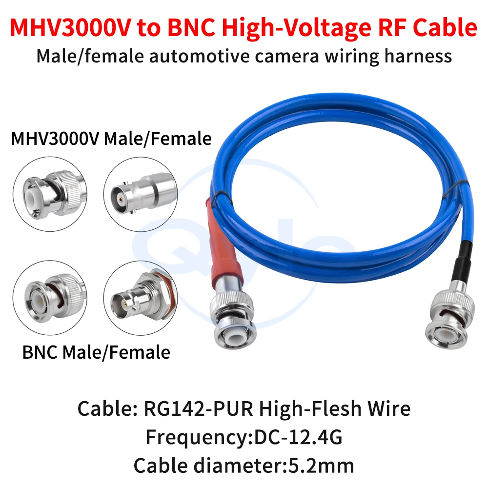 

3000V High-Voltage Head to BNC High-Voltage Cable MHV to BNC Male/Female RG142-PUR High-Flex Cable (1 pcs)