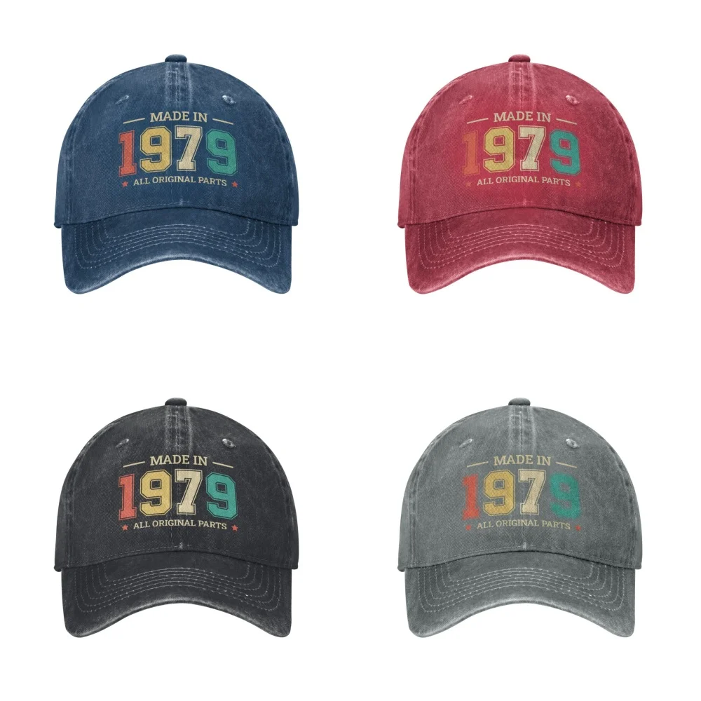 

Made In 1979 All Original Parts Baseball Cap Men Dad Hat Unisex Hip Hop Cap Adult Denim Trucker Cap Summer Sport Sunscreen Hat