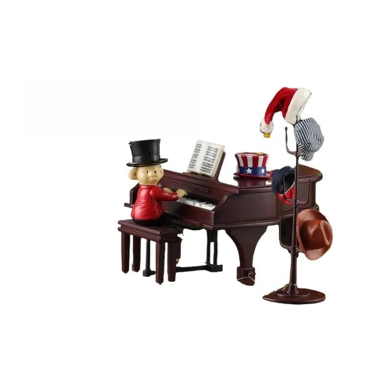 for Mr. Christmas Bear Playing Piano Music Box Girlfriend Lover Gift Christmas Limited Edition