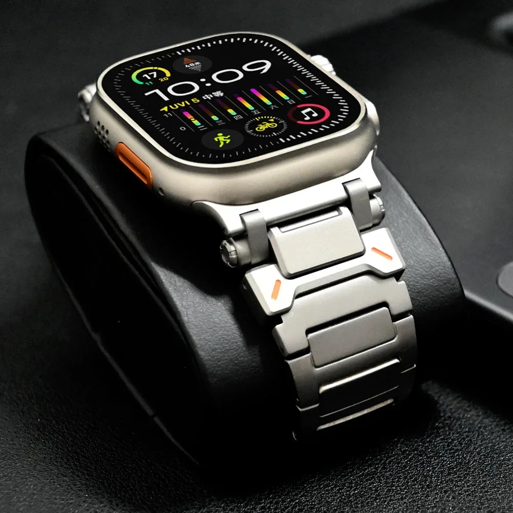 Titanium Men Band for Apple Watch Series 10 46mm 9 8 7 45mm Ultra 2 49mm Business Link Bracelet for iWatch se 6 5 ultra 49 44mm