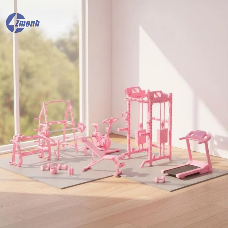 Mini Fitness Equipment Dollhouse Simulation Gym Treadmill Dumbbell Weight Lifting Machine Model Decor 1/12 Doll House Accessory