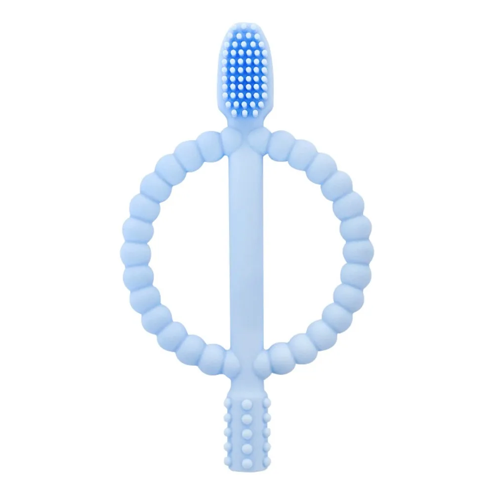 Premium Food Grade Silicone Baby Teether Easy-Hold Handle Teething Relief Chew Stick Toys BPA-Free Textured Teething Toys Baby
