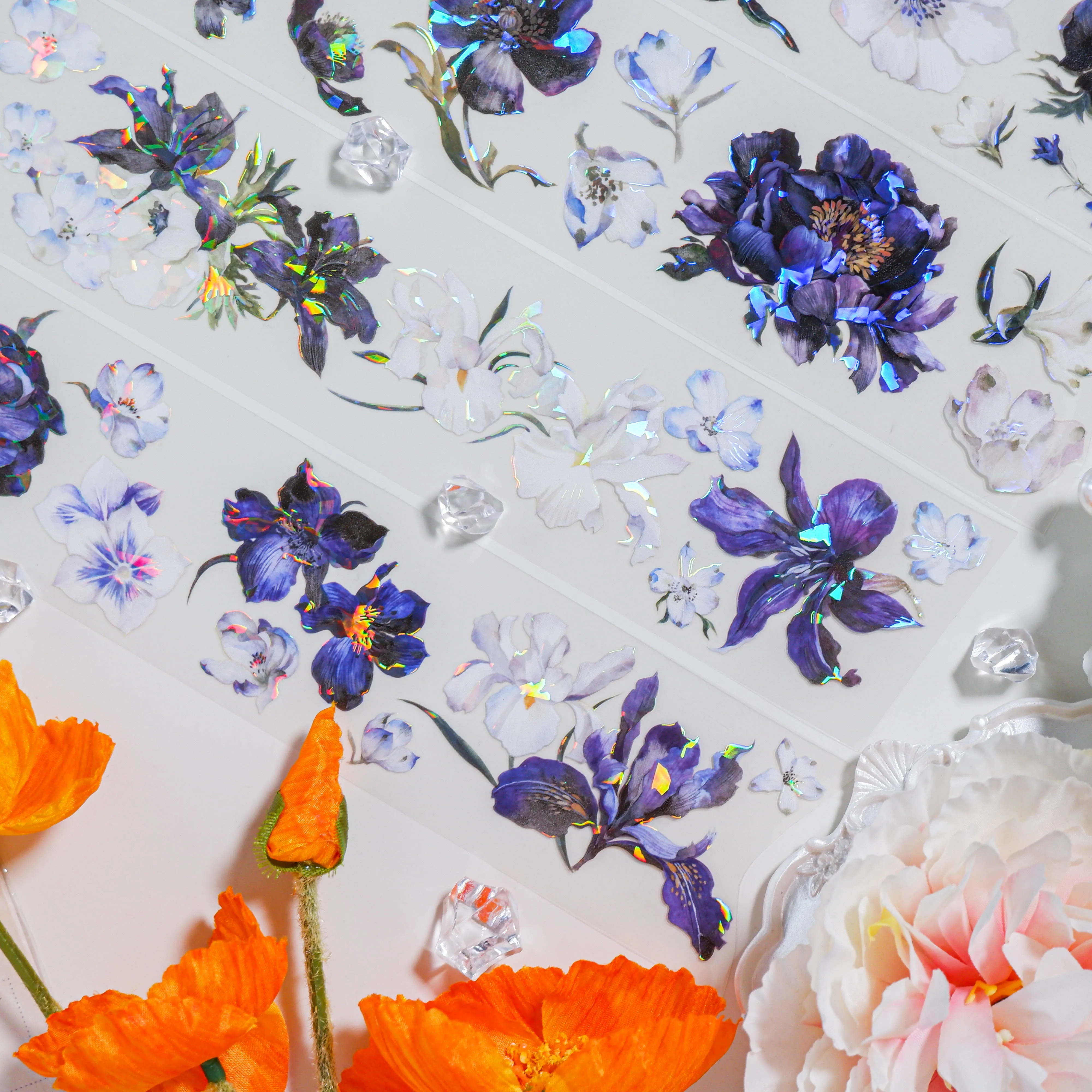 

elephant studio Ancient style washi pet tape roll journal decoration elephant king, nightingale chaowing glazed light dark iris