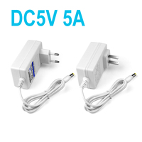 DC5V 5A Switching Power Supply for LED Light Small Home Appliances Charger 85-265V Universal Power Adpter US/ EU Plug