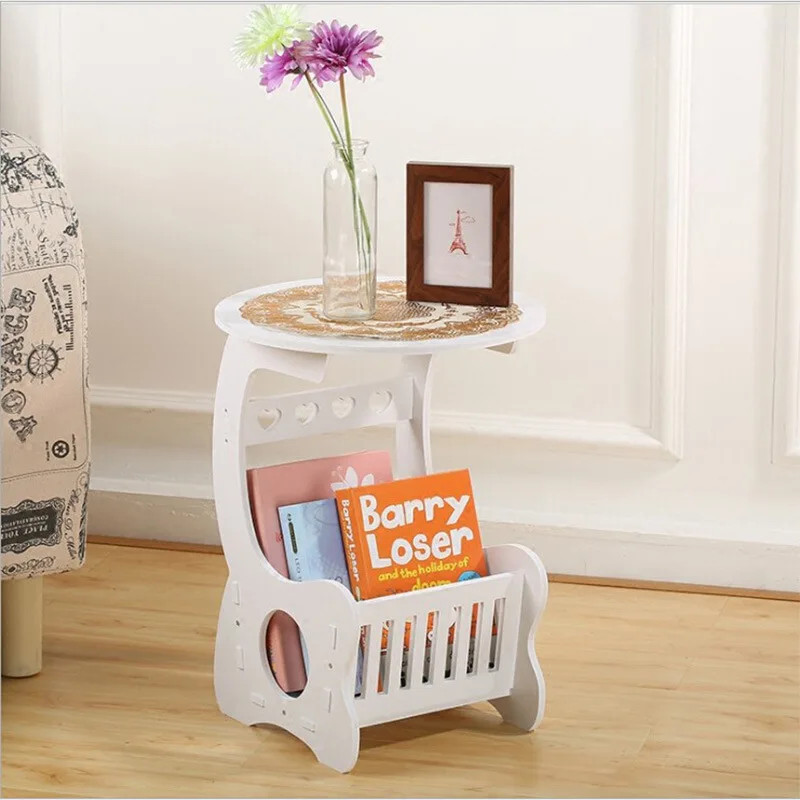 

1 PC Coffee Table Bedside Tables Table White Bedside Desk Sofa Side Snack Table Circle Furniture Couches Small Round Side Table