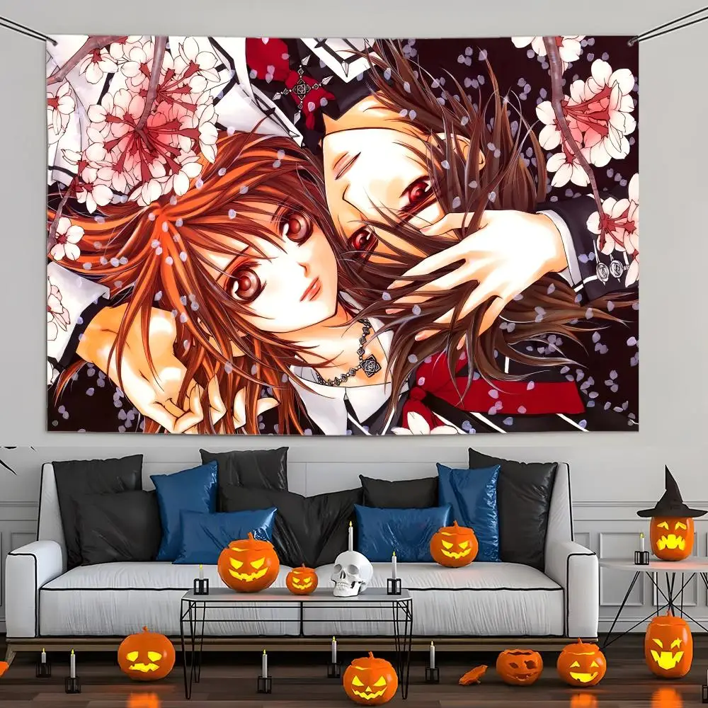Anime Hot V-Vampire Knight Flags Aesthetic Wall Tapestry Printed Wall Hanging Living Room Party Outdoor Decor