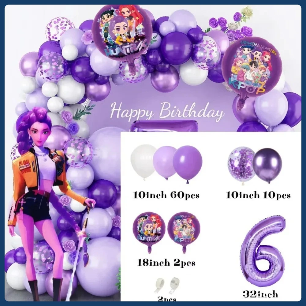 Kit de Balões de Látex Metalizados de Hélio Anime Pop Idol para Adolescentes, Cantora Virtual Kpop, Decoração para Festa de Aniversário e Sessão de Fotos em Casa