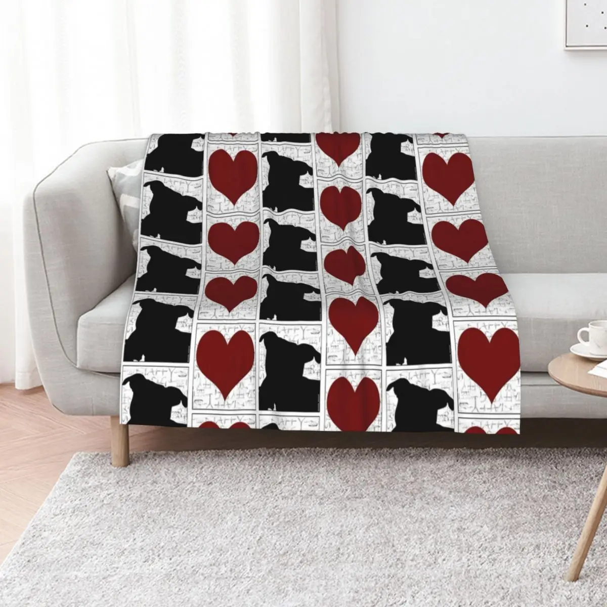 

Love Staffy Dogs Throw Blanket Luxury Thicken Flannel Fabric Decoratives wednesday Blankets