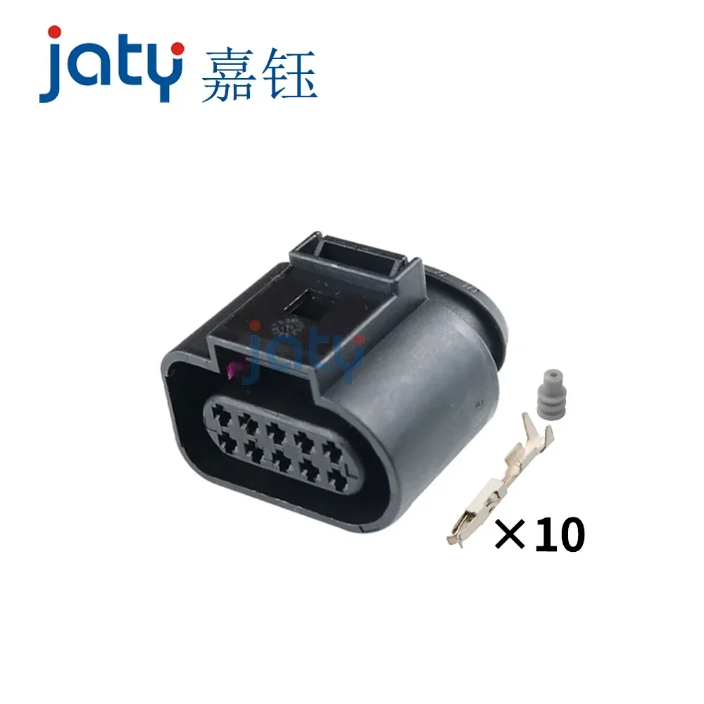 JATY 1Set 10-Pin 1J0973715/1J0973815/6X0973815 1.5mm Automotive Headlight Connector Car Door Lock Socket For VW Audi DJ7102B-1.5