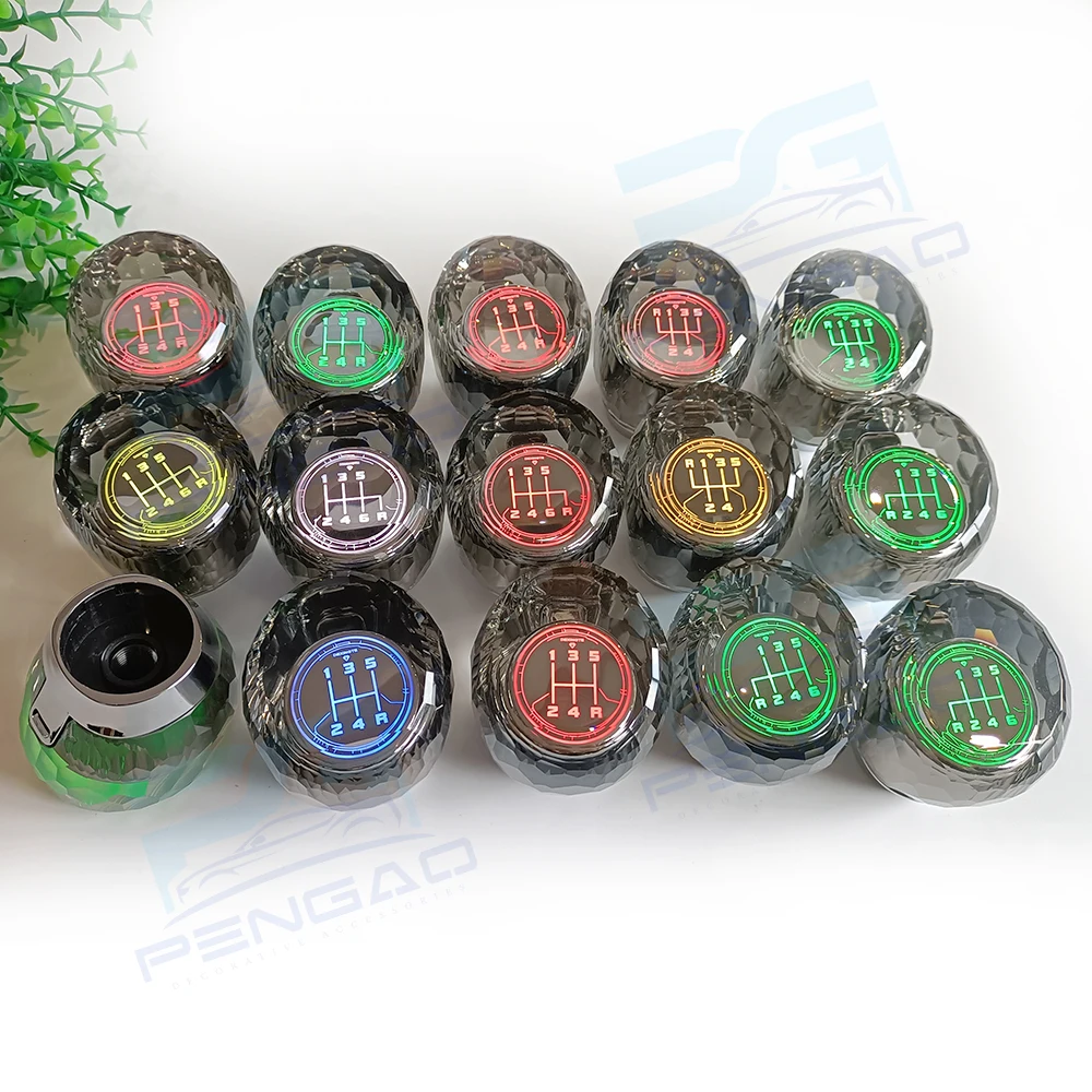 

Car Manual Transmission 5 6 speed Crystal Gear Head Modification Gear Head With led Light Emission Handball Shift Lever