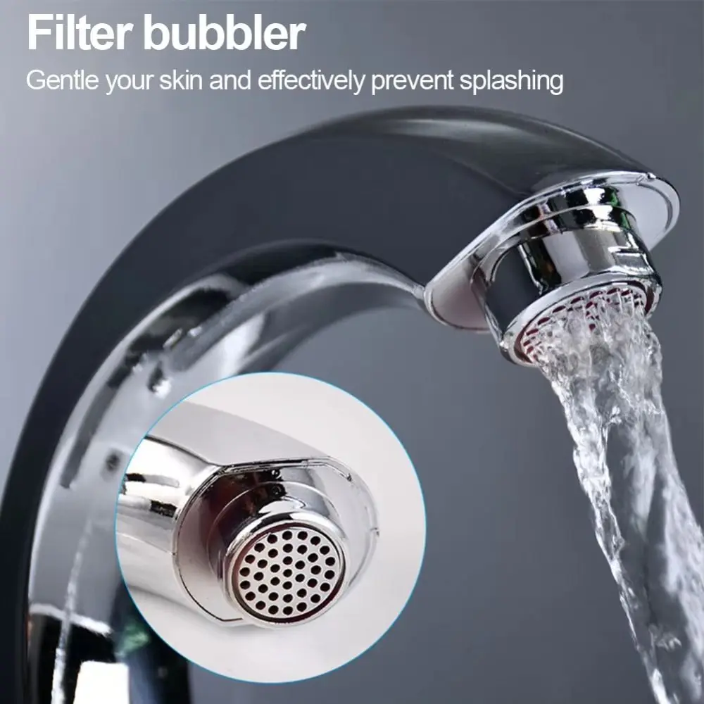 

Single Cold Bathroom Basin Faucet Modern Multifunction ABS Water Purifier Anti-corrosion Silver Single Lever Hole Tap Restroom