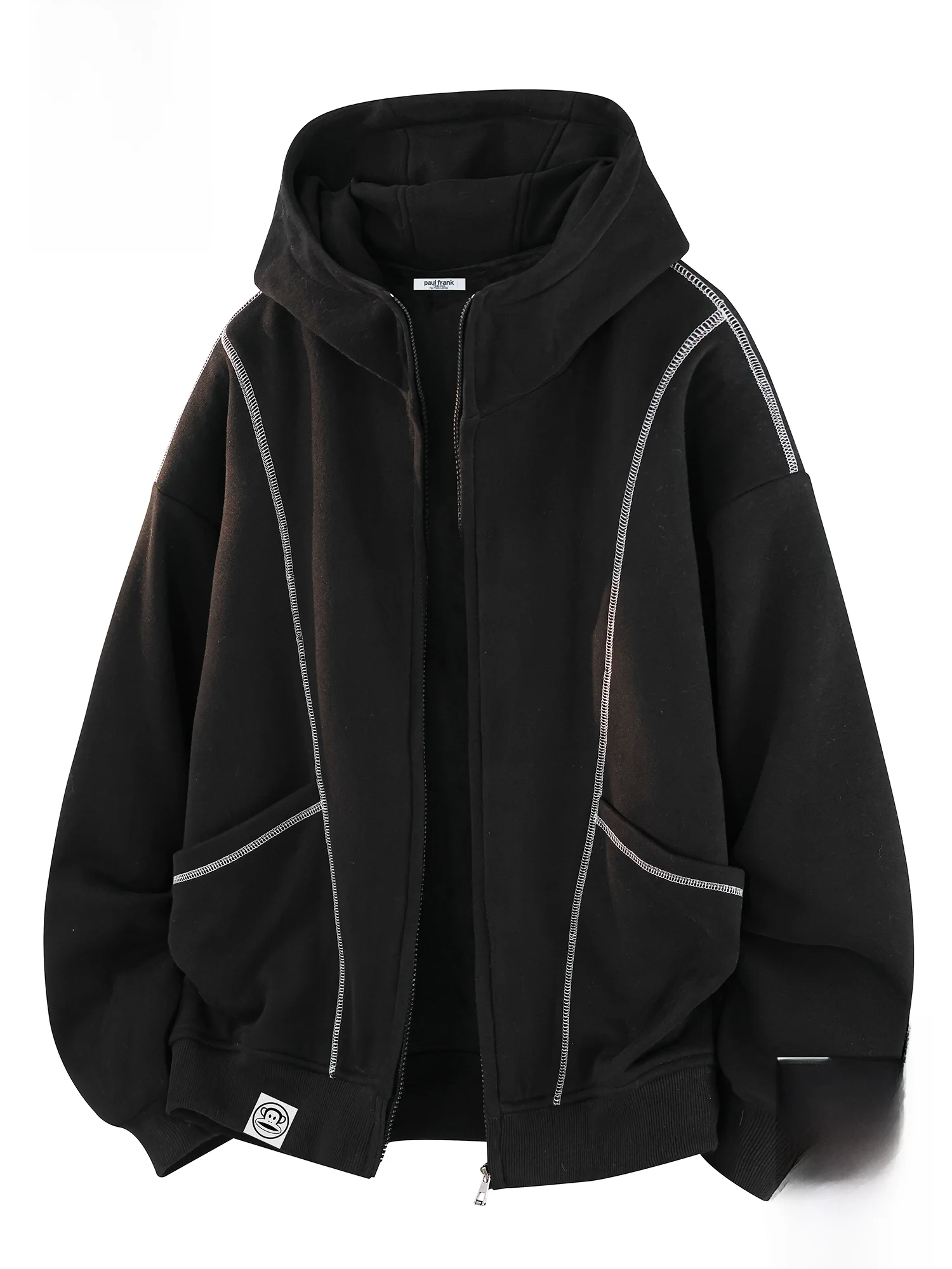 

PaulFrank Heavyweight Hooded Open Cardigan Sweatirt Men's Winter New Loose Casual Long Sve Jaet Comfortable Cotton Ble...