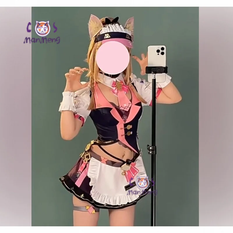 

Pardofelis Reverist Calico Косплей Костюм Игра Honkai Impact 3, обувь, парик, реквизит, аксессуары, вечерние аксессуары для Хэллоуина, милый комплект Лолиты для девочек