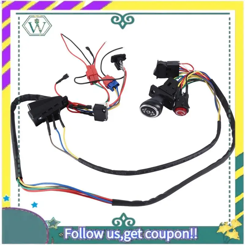 

(New) 2X Children Electric Car DIY Modified Wires And Switch Kit, Kids Electric Car 4WD Ride On Toys Accessories Single Line
