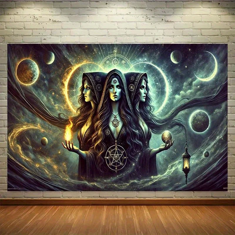 Gothic Hecate Realism Fantasy Goddess Tapestry Wall Decoration Bedroom Games Room Home Decor Hanging