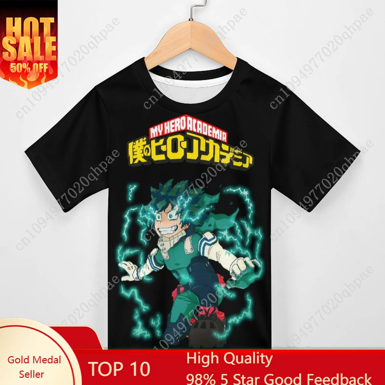 

Футболка My Hero Academia Izuku Midoriya для мальчиков и девочек, детская хлопковая футболка с короткими рукавами, легкая дышащая футболка, топы на заказ