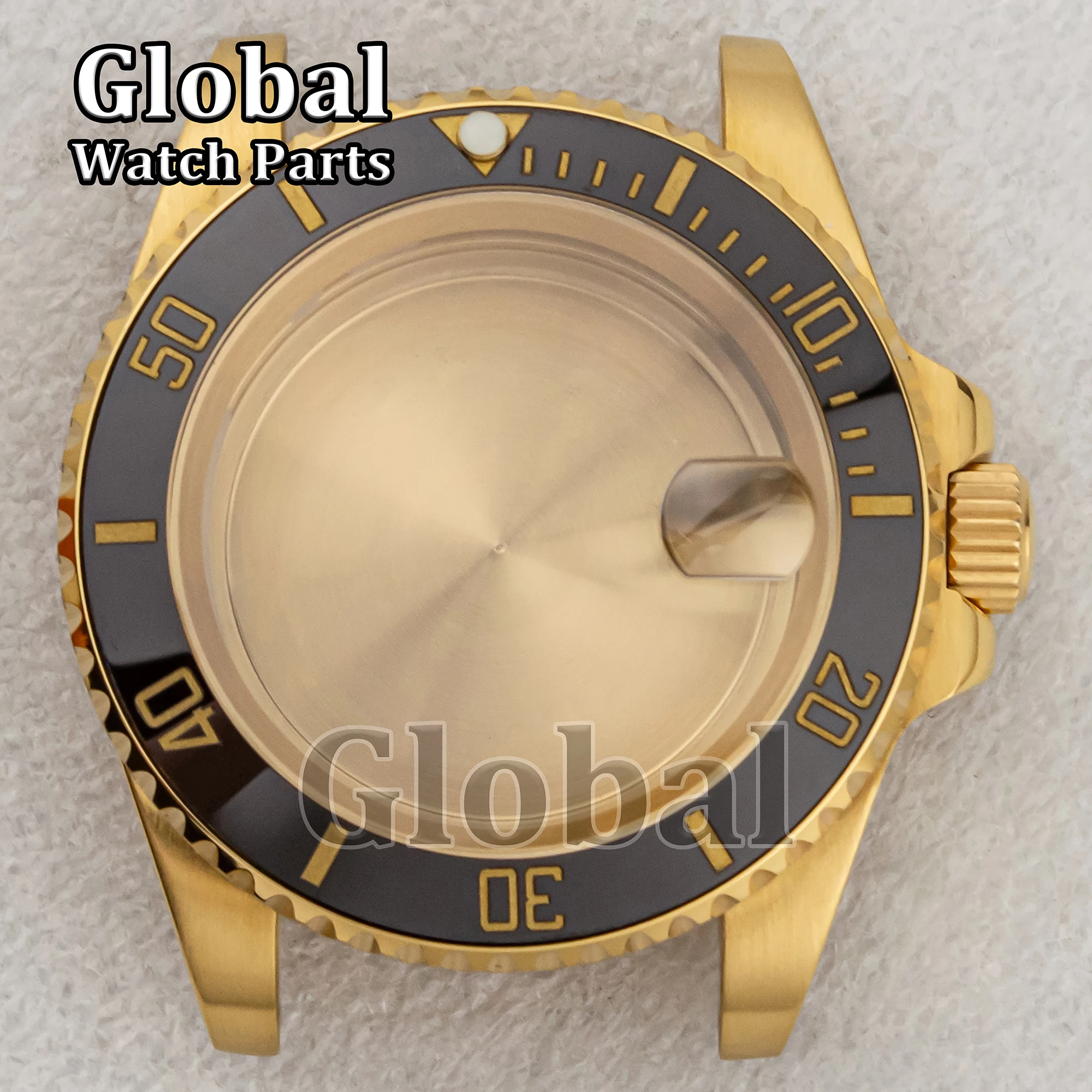 NH35 Case for SUB GMT Gold Stainless Steel Case Sapphire Glass Ceramic Bezel Modification Repair Watch Accessories Fit NH35 NH36