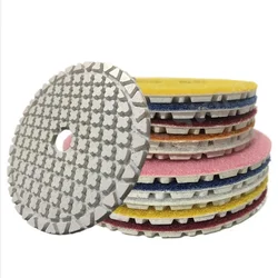 4Pcs 3/4Inch 4 Step Dry Diamond Polishing Pads Soft Abrasive Gloss Pad Polishing Discs Granite Marble Stone Grinding Tools