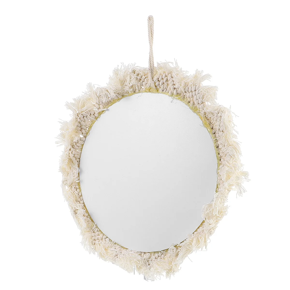 

1Pcs Modern Wall Hanging Mirror Tapestry Decorative Round Makeup Mirror Vertical Space Enhancer for Bedroom Living Room Office
