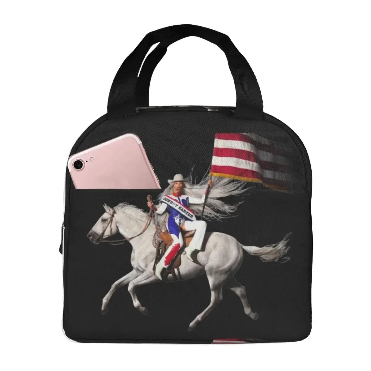 

Cowboy Carter Insulated Lunch Bags Thermal Bag Reusable Beyonces Renaissance Large Tote Lunch Box Men Women School Picnic
