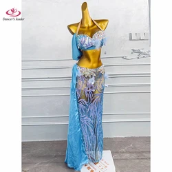 Belly Dance Professional Dress, High-end Chiffon Sequin Long Skirt, Female Adult Standard Stage Professional Clothing