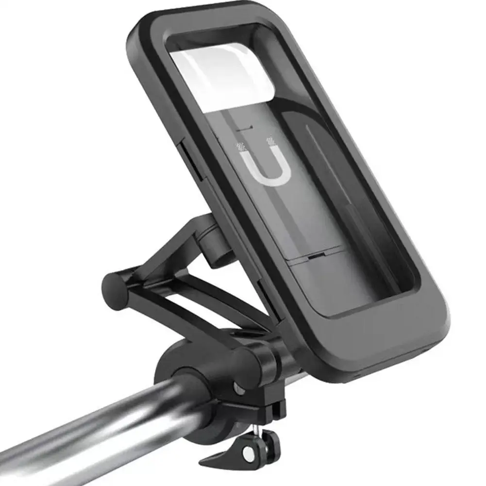 

Adjustable Waterproof Bicycle Phone Holder Universal Magnet Case Cell Handlebar Bag Phone Support Mount Motorcycle Bracket C0N8