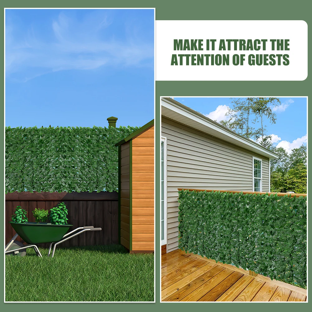

Thick Durable Artificial Green Fence Lifelike Leaves Decorative For Garden Balcony Courtyard Faux Leaf Trellis Screening