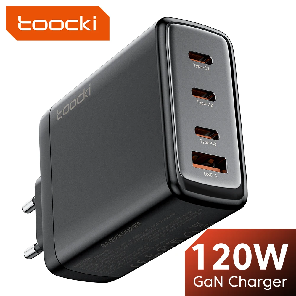 

Toocki 120W GaN USB Type C Charger 100W PD 3.0 QC 4.0 Fast Charge For Macbook iPhone Samsung HUAWEI Xiaomi Tablet Phone Chagers