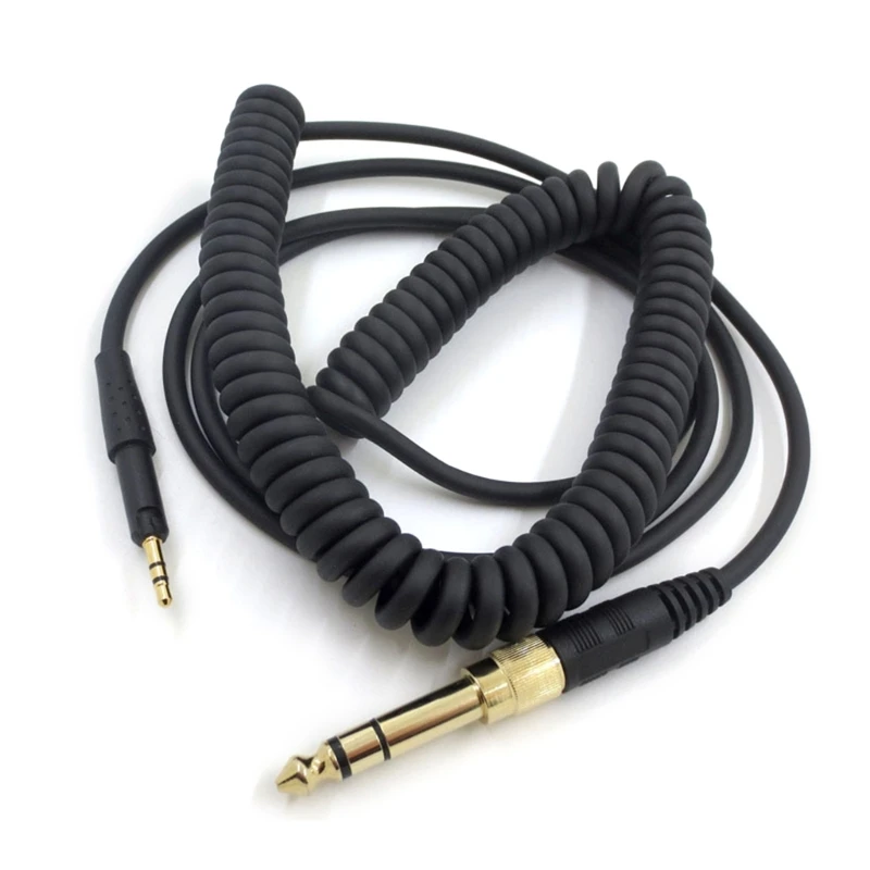 Cable de auriculares con resorte Jack de 6,35mm fiable para Sennheiser HD6DJ MIX HD8 HD7