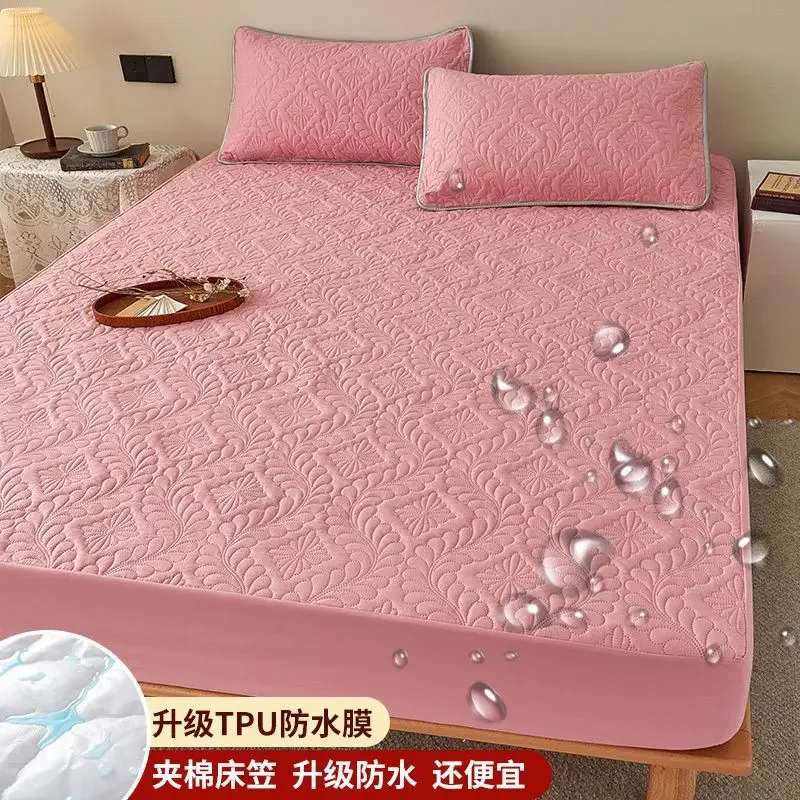 Urine-proof mattress, mattress padded thickened bedspread, single-piece mattress breathable protective cover, dust