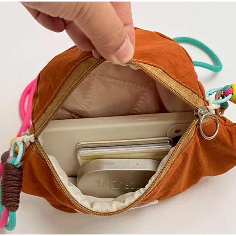 Niedliche Cartoon-Tier-Stickerei Umhängetasche, Bunte Mini-Geldbörse, Leichte Nylon-Kinder-Handytasche, Damen-Schultertasche – Detail 7