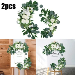 Artificial Arch Flower Welcome Flower Two-piece Set Simulated Door Lintel Flower Card Corner Rose Wedding Decor Fake Flower