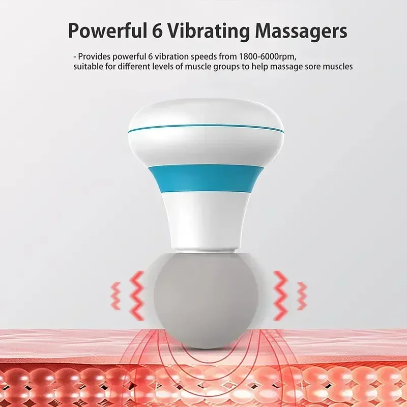 Mini Portable Massage Gun Deep Tissue Percussion Handheld Muscle Massager for Athletes Body Back Pain Relief