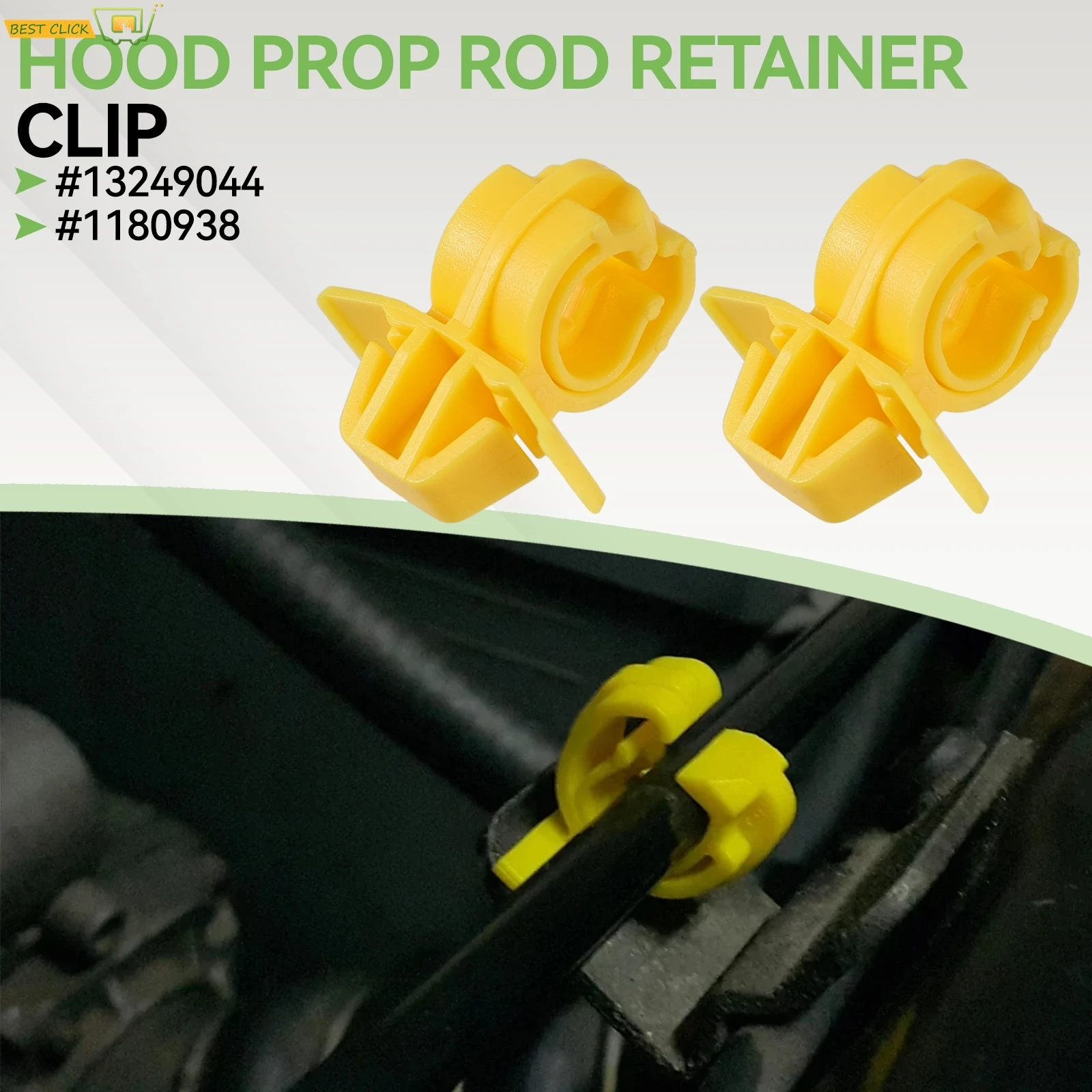 2PCS For Opel Vauxhall Holden Vectra C Hood Strut Prop Rod Retainer Clip 13249044 1180938 Replacement