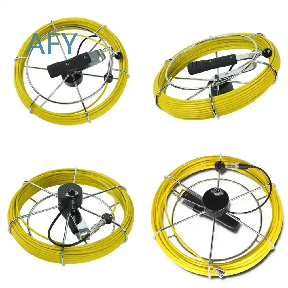 20M Fiberglass Rod Waterproof Pipe Inspection Cable Reel for Pipe Inspection System for CCTV Drain Camera for Sewer