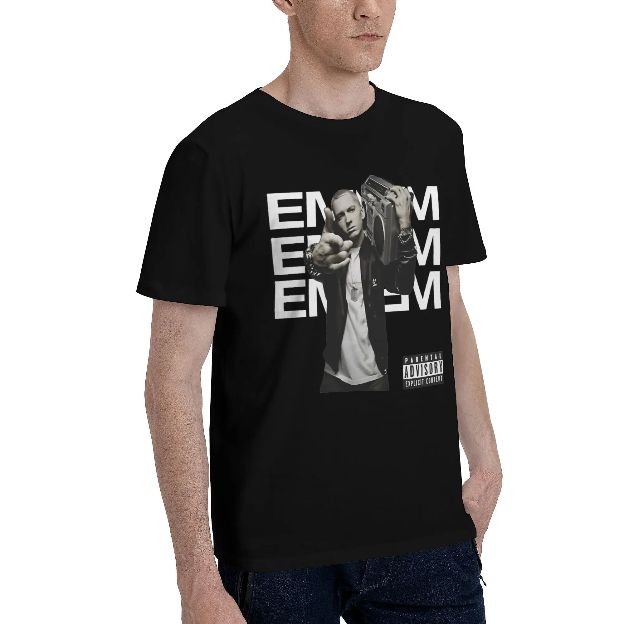 Eminem Boombox Tee Shirt for Men Women Graphic Printed T Shirts Hip Hop 100% Cotton Clothing GS003