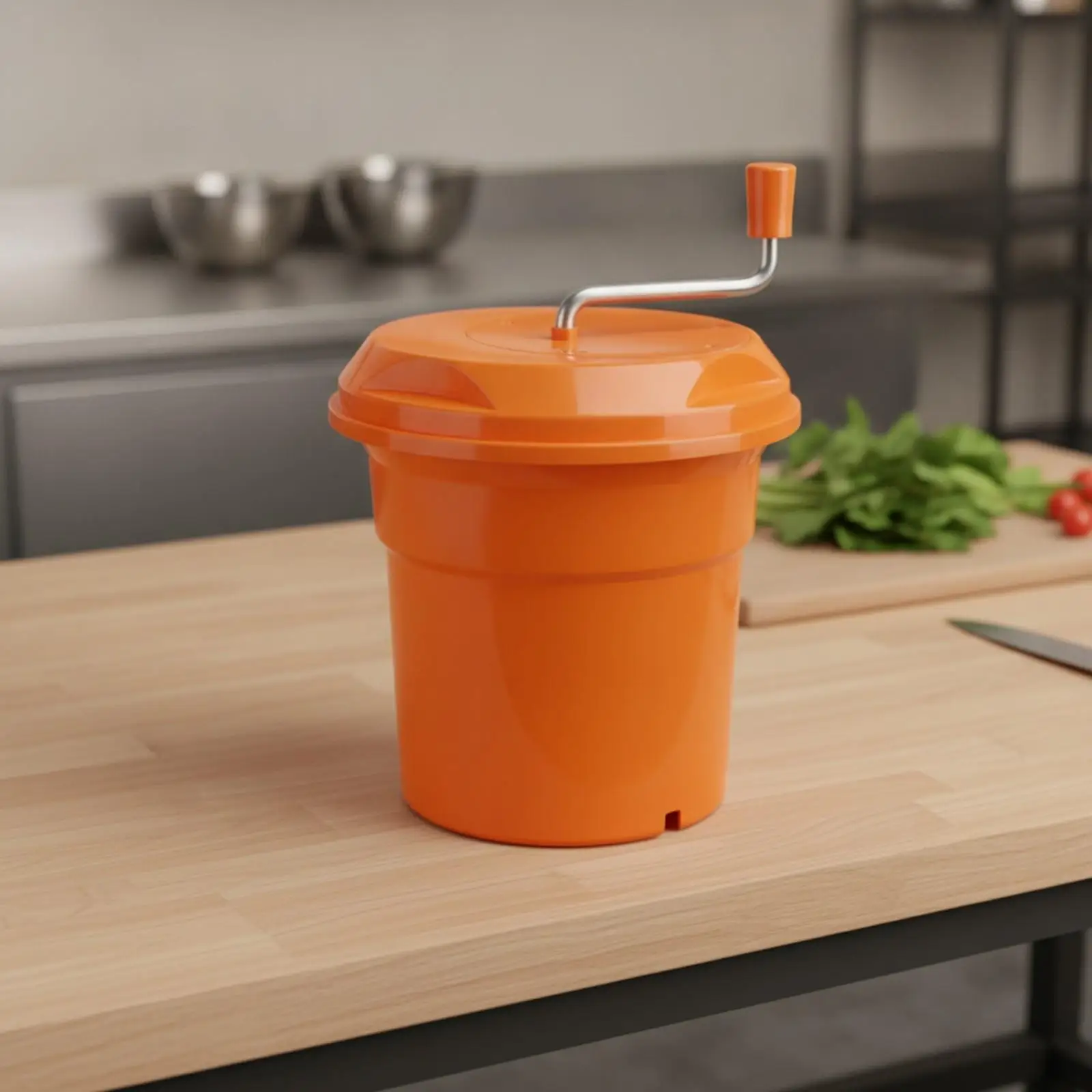 Salad Centrifuge with Drainage Hose | Hand-Operated Crank Handle, Removable Perforated Inner Basket, Fruit and Vegetable