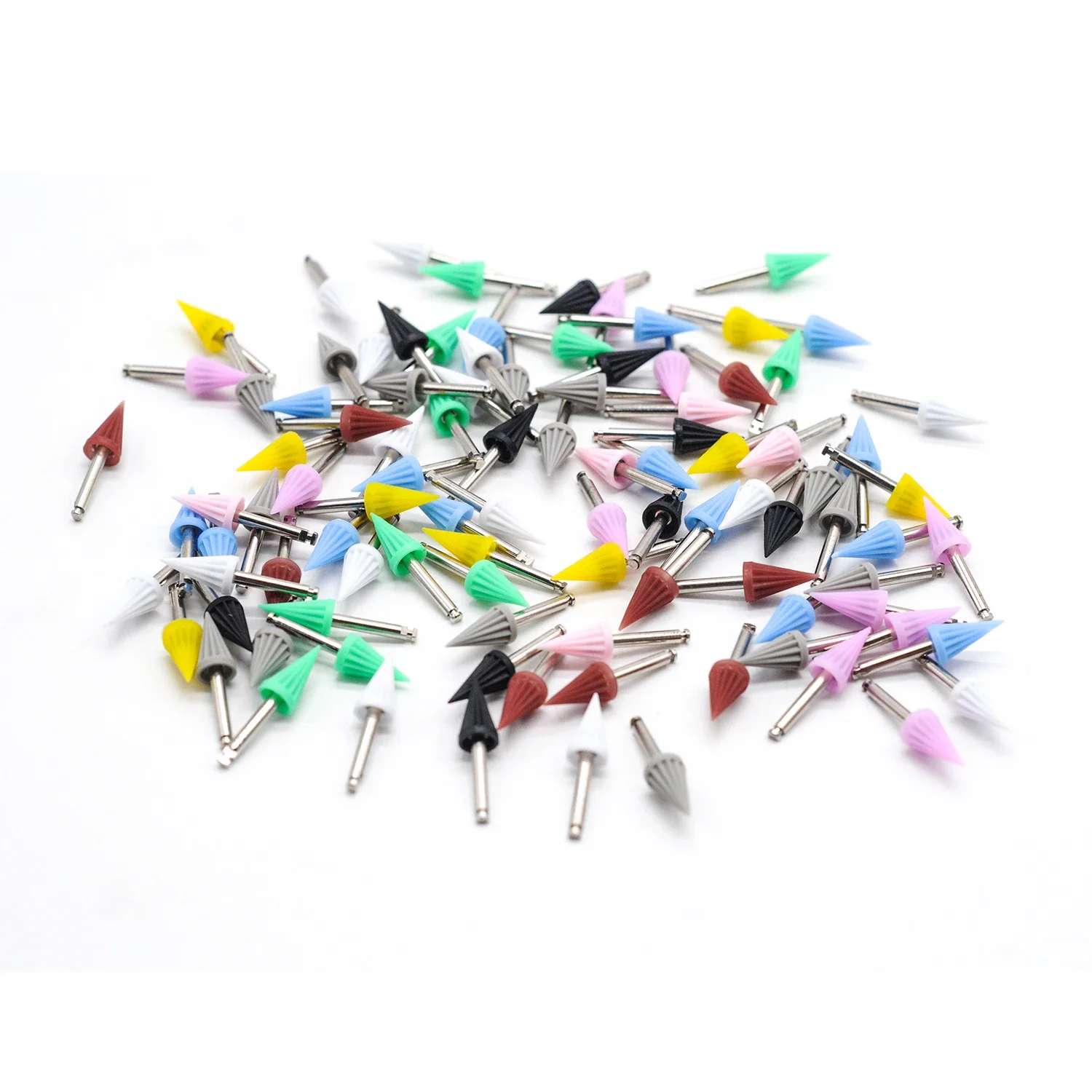 100pcs/box Disposable Dental Polish Nylon Umbrella Shape Bristle Prophy Brush Polishing Brushes Teeth Whitening Dentist Material