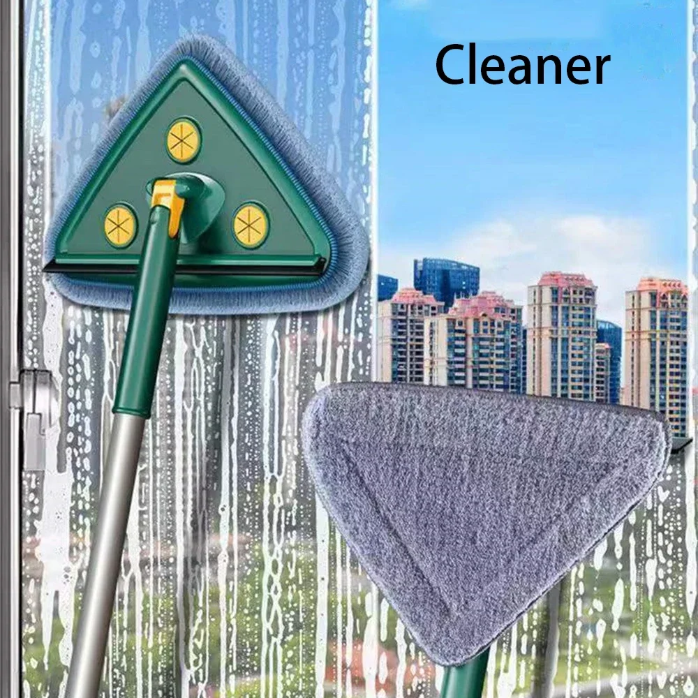 Triangular Squeeze Cleaning Mop,360 Degree Rotatable, Telescopic Mops, Floor Cleaning, Glass, Wall, Windows, Clean For Home Tool