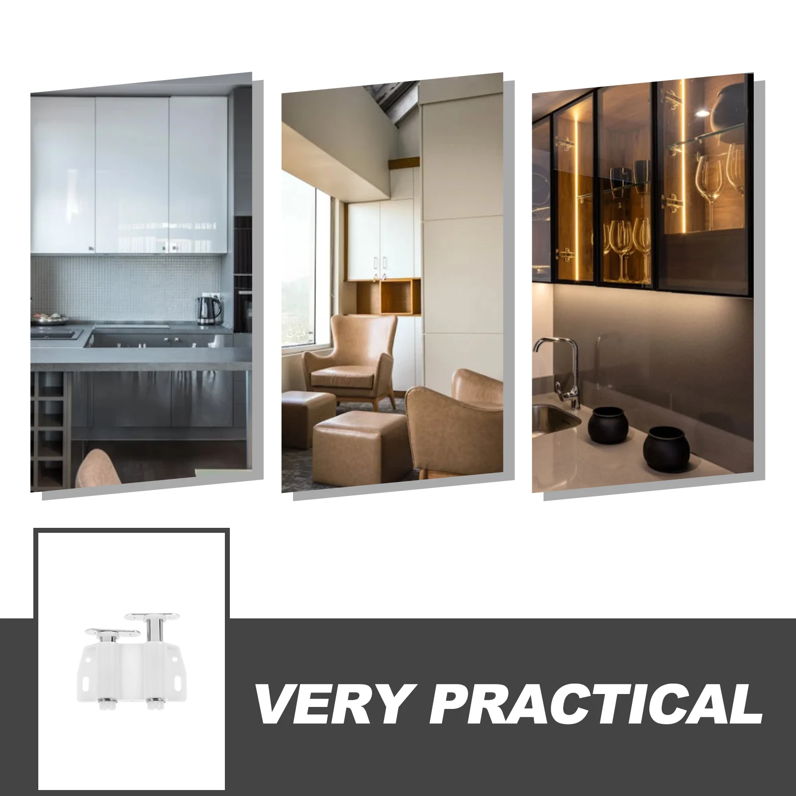 

Cabinet Door Latch Push Release Hardware Durable Practical Wardrobes Drawers Bookcases Easy Installation Classic