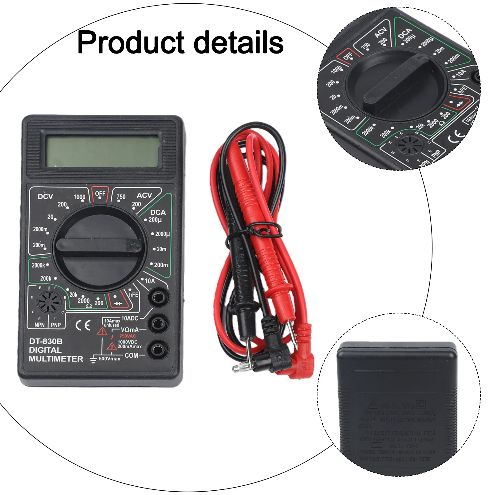 DT830B  Electrical  Voltmeter Ammeter  Handheld  Multimeter  Electrical Tester  Circuit Tester Welding Tools  Soldering  Kits