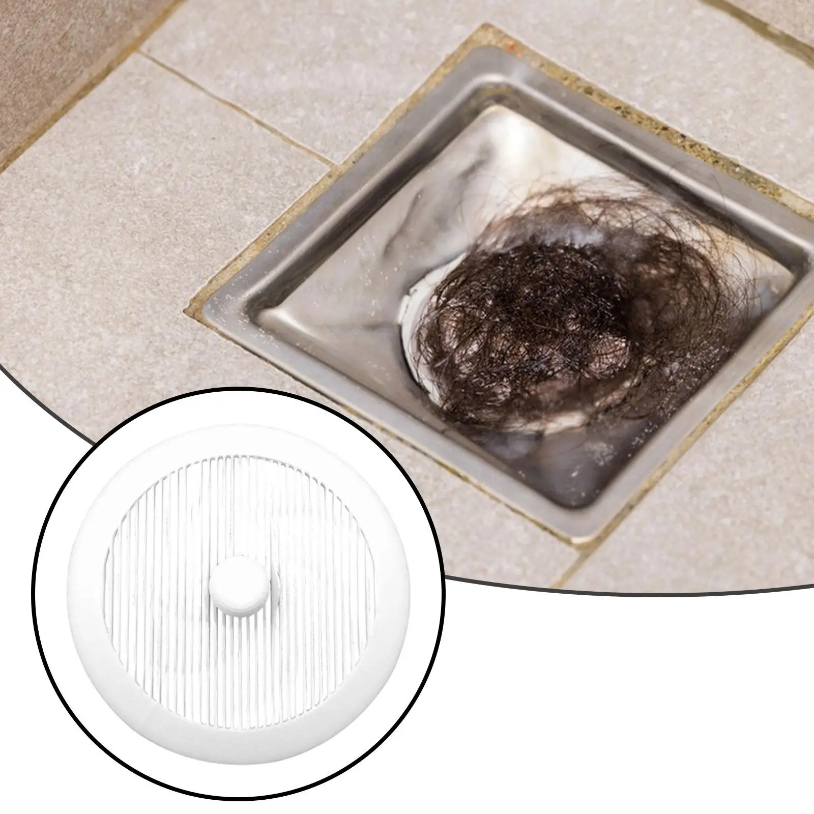

Floor Drain Hair Catcher Round Multifunctional Replacement Professional Easy to Install Utility Drain Cover Hair Collector