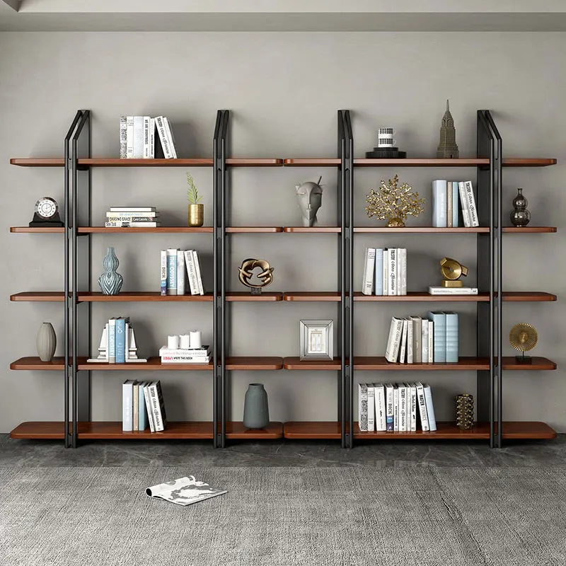 Library simple bookshelf storage rack subway art bookcase multi-layer solid wood storage shelf living room shelf home use
