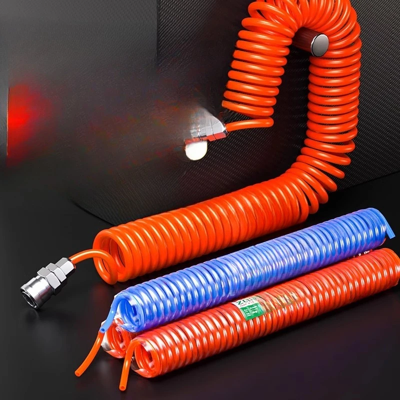

PU spring tracheal air compressor, tracheal hose high pressure, telescopic