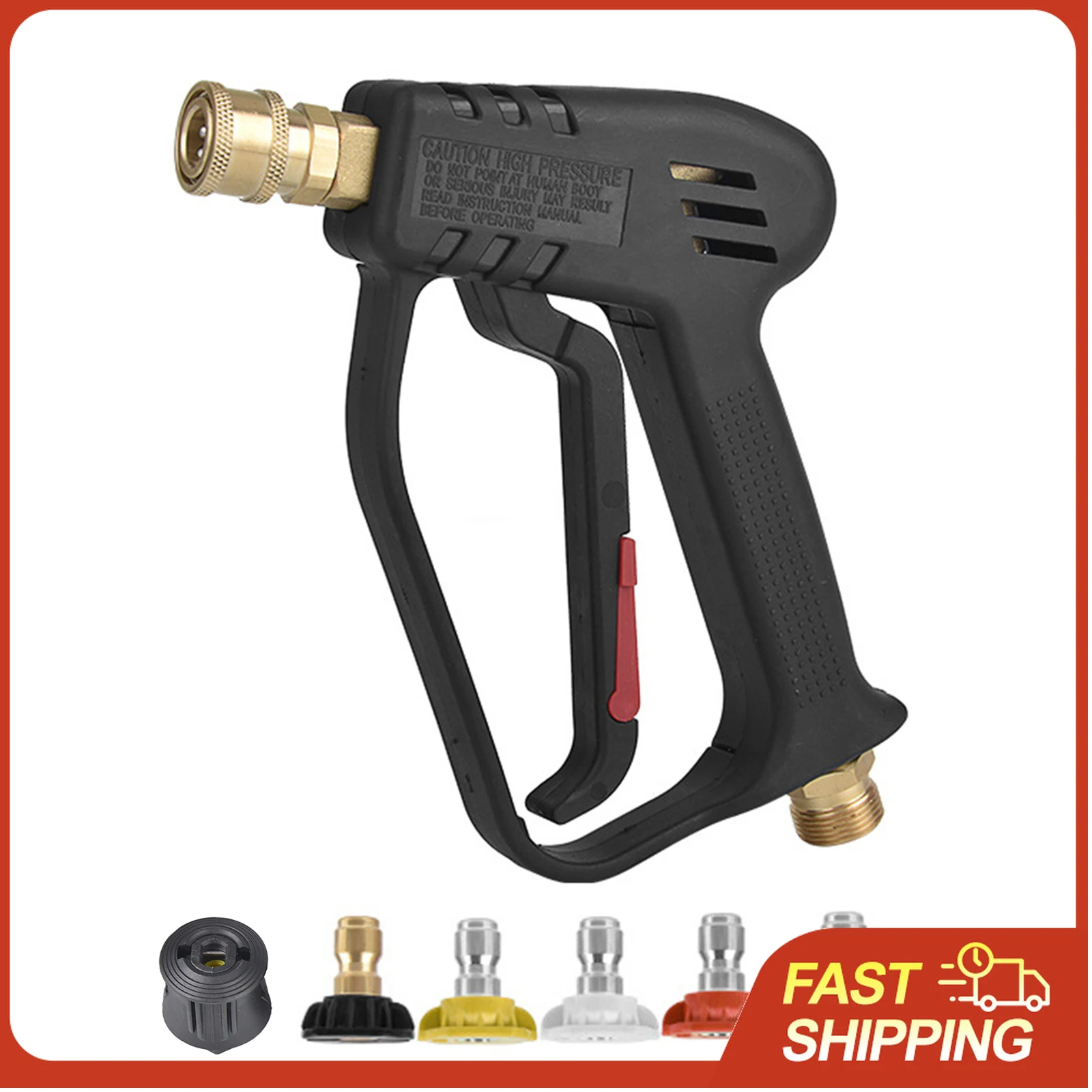 

Пистолет для мойки автомобилей высокого давления 4000 фунтов на кв. дюйм, короткий пистолет для мойки высокого давления с быстроразъемными насадками 1/4 дюйма, инструмент для чистки и мойки автомобилей