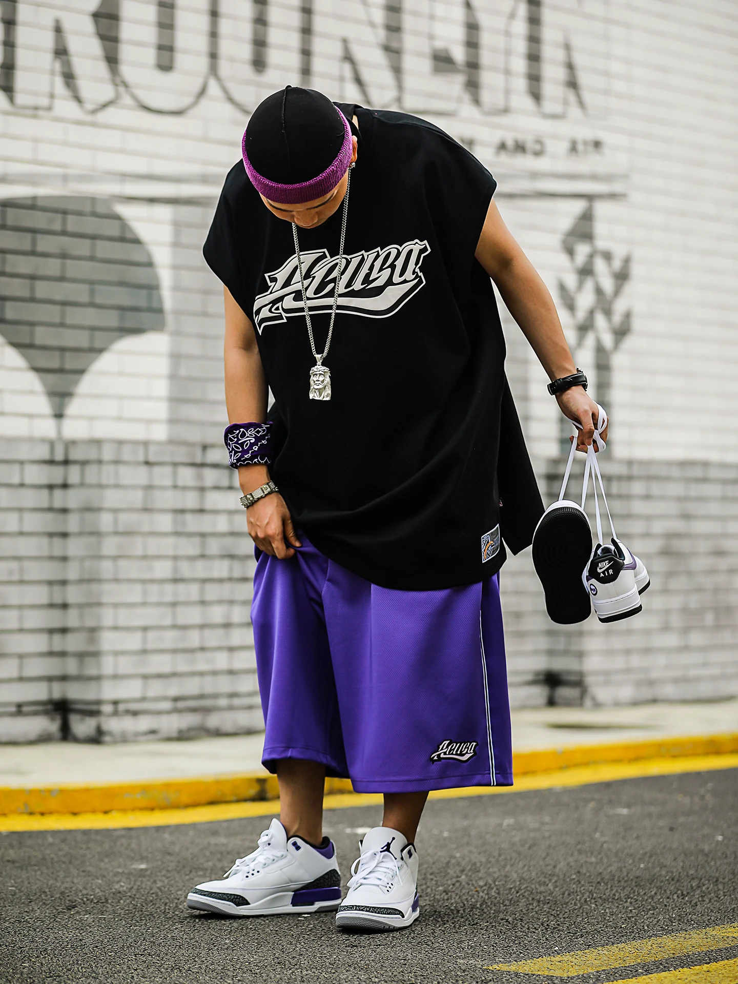 Acusa Breathable Basketball Shorts Men's Summer Casual Loose Fit over Knee Length Multi-Color Print Comfortable Straight Leg ...