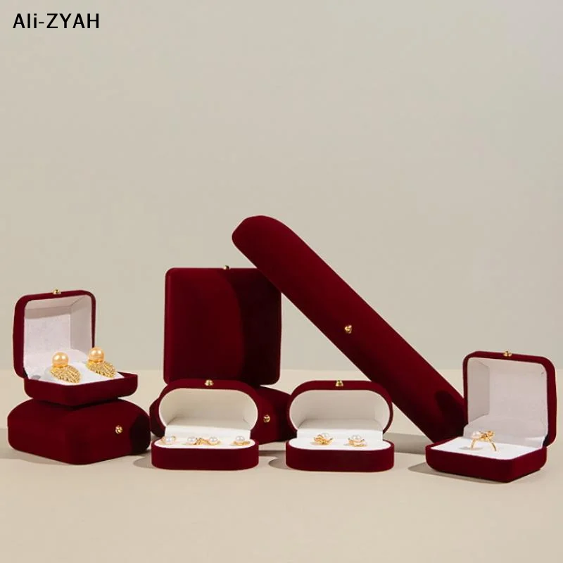 

【HY6】Flocking Gold Buckle Jewelry Box Pendant Ring Necklace Earring Bracelet Display Storage Box Luxury Feelings Packaging Box