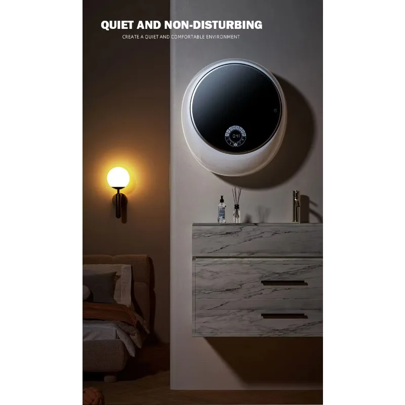 TYTXRV Mini lavadora automática montada en la pared de carga frontal de 3KG con interruptor táctil LED para viajes de remolque Camper RV